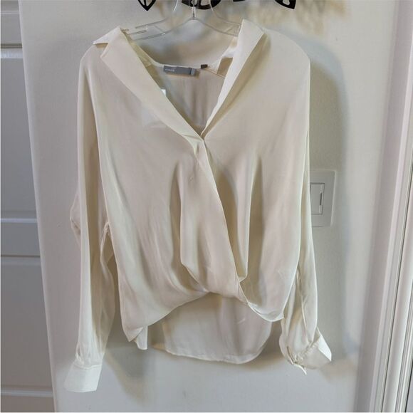 Vince Silk Blouse Ivory 2 NWOT - Picture 2 of 14